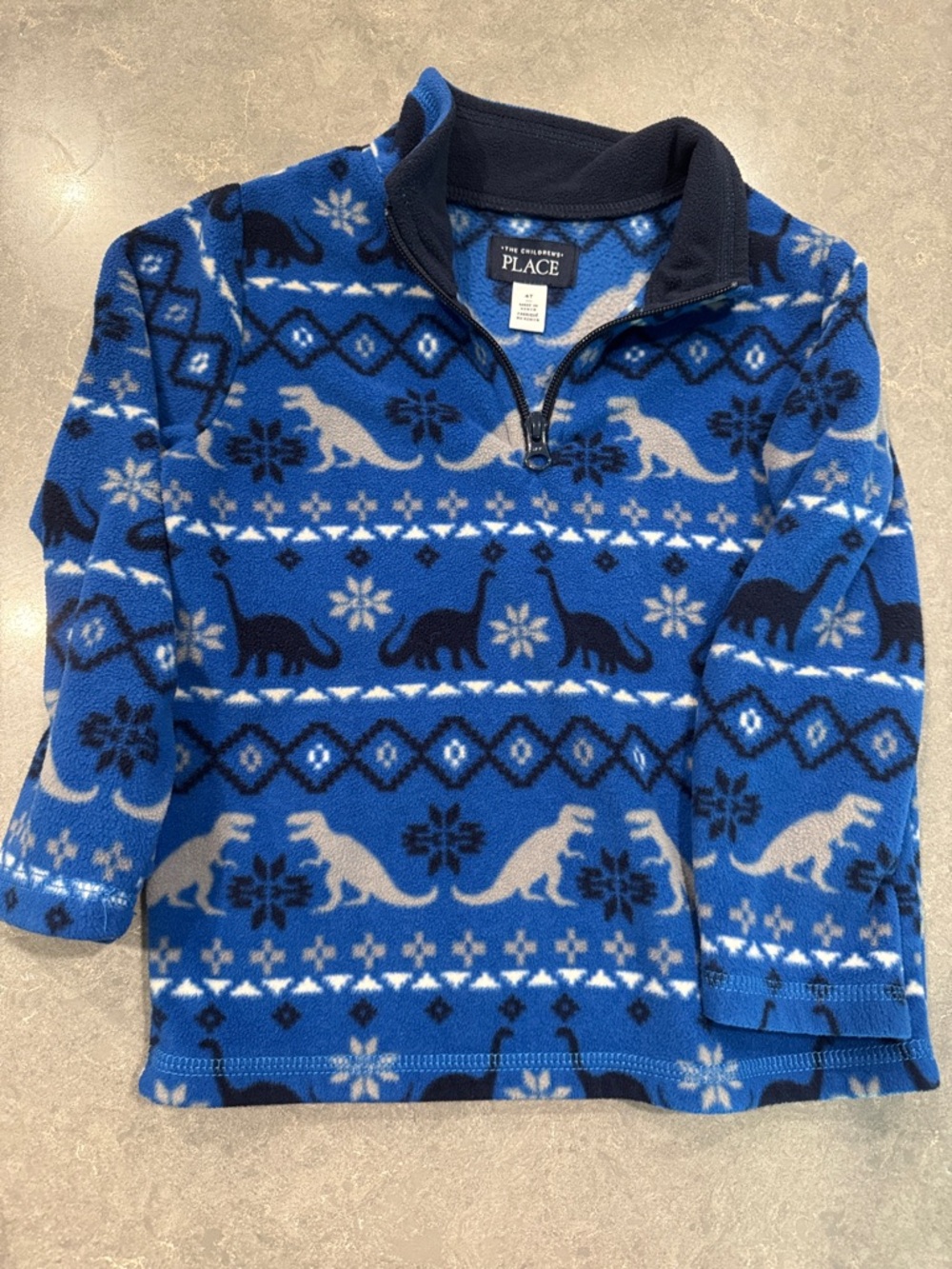 The Children's Place Blue Dino Fleece Half-Zip Pullover